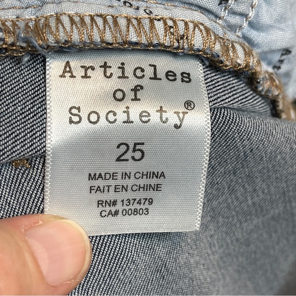 ARTICLES OF SOCIETY Sarah Distressed Ankle Skinny Jeans In Erskine Size 25 - Picture 4 of 10